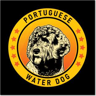 Portuguese Water Dog Portrait Posters and Art